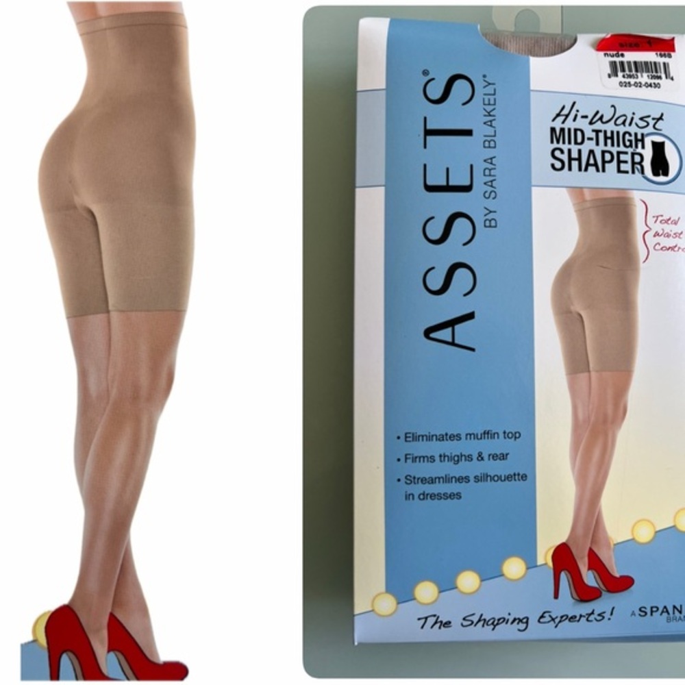 Assets by Spanx High Waist Mid-Thigh Shapewear Shorts Size 1